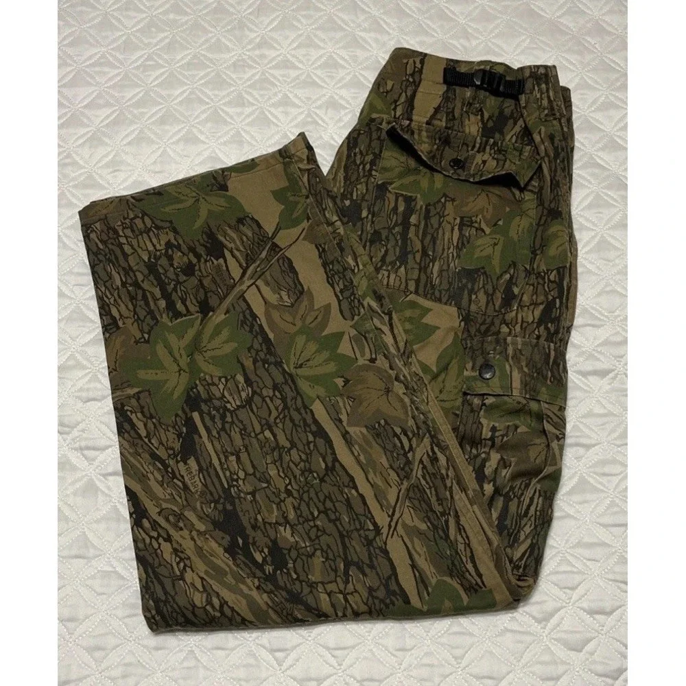 Winchester Trebark Camo Vintage Pants sz LG Cargo Hunting Pants Adjustable